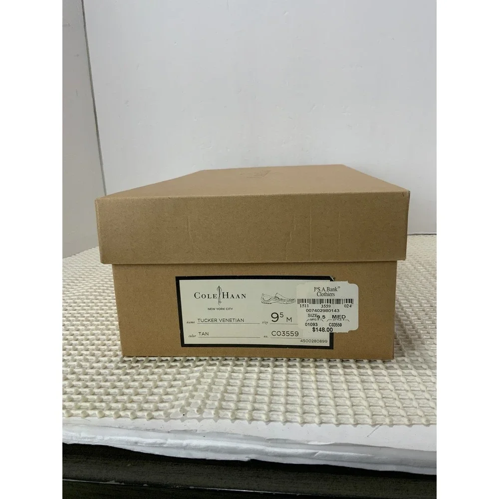 Cole Haan Tucker Venetian Loafers‎ Mens 9.5 Tan NEW with box